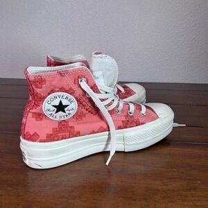 Converse Chuck Taylor Lift Womens 6.5 Terracotta Jacquard Platform High Top Shoe